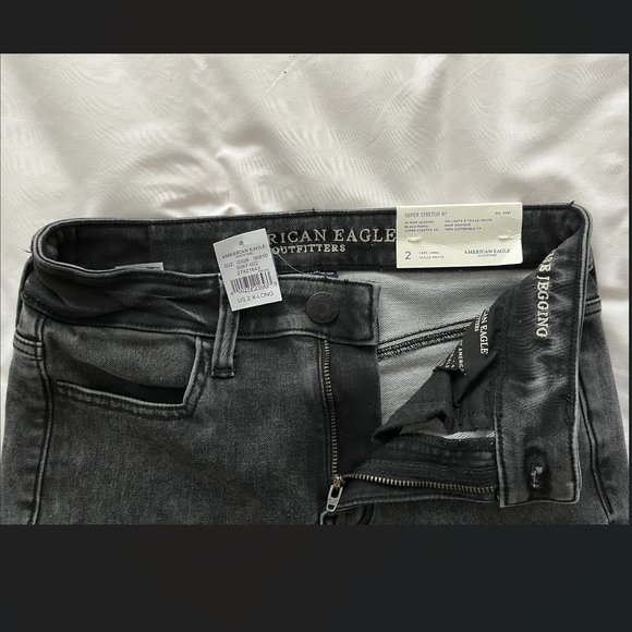 American Eagle Super Stretch X4 High-Rise Jegging - BLACK MAGIC / US 2 / 2X-Long - Picture 5 of 6